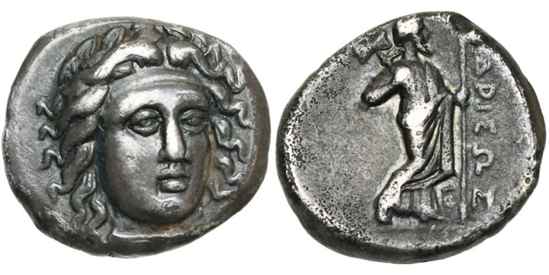 SATRAPES DE CARIE, Hidrieus (351-344), AR drachme, Halicarnasse. D/ T. l. d'Apol...