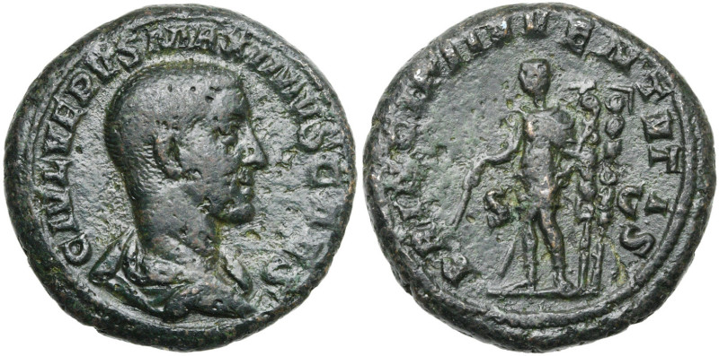 MAXIMUS César (235-238), AE as, 236, Rome. D/ C IVL VERVS MAXIMVS CAES B. dr., c...