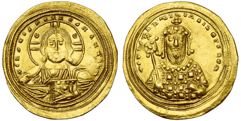 Constantin VIII (1025-1028), AV histamenon, Constantinople. D/ B. du Christ de f...