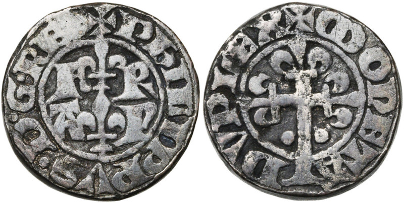 FRANCE, Royaume, Philippe VI de Valois (1328-1350), billon piéfort du double tou...