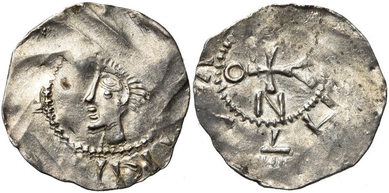 NEDERLAND, DEVENTER, keizerlijke munt, Hendrik II (1014-1024), AR denarius. Vz/ ...