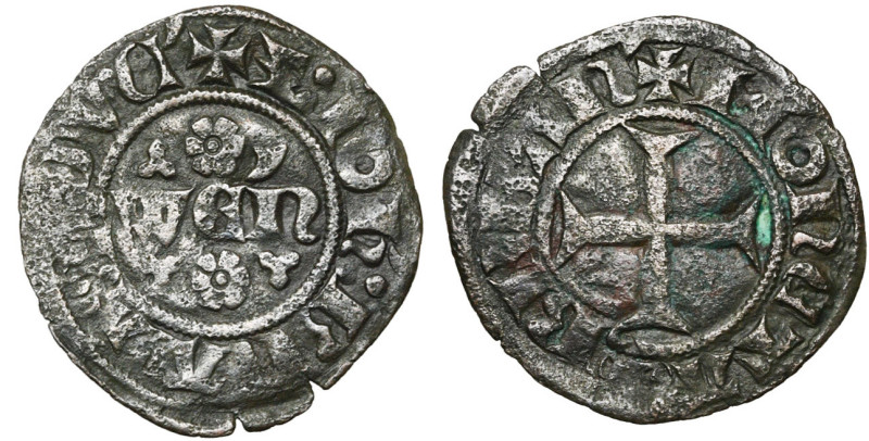 BRABANT, Duché, Jeanne et Wenceslas (1355-1383), Cu mite. D/ + Z: IOH': BRABA: D...