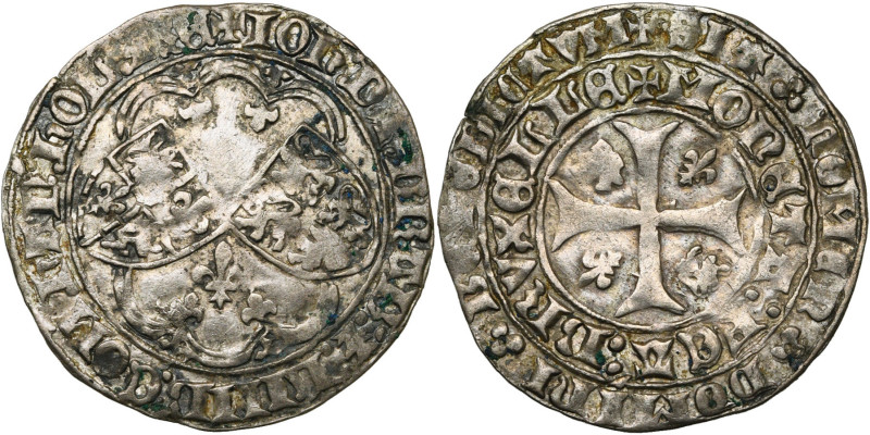 BRABANT, Duché, Jean IV (1415-1427), AR double gros drielander, 1420-1421, Bruxe...