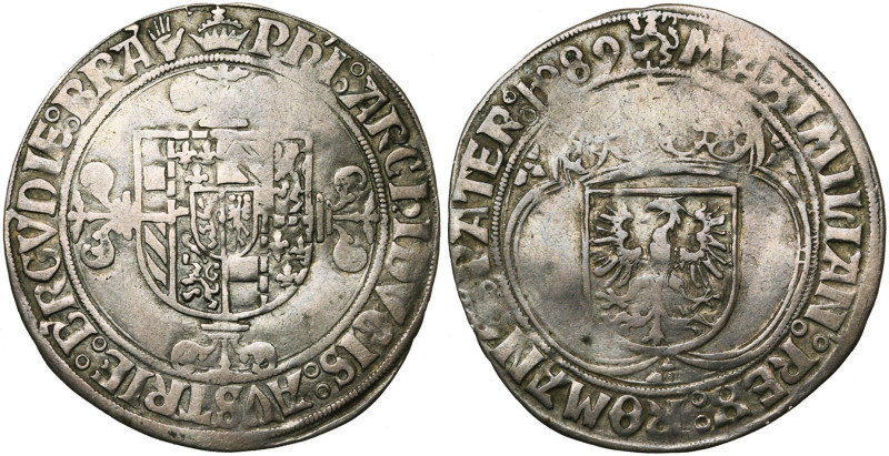 BRABANT, Duché, Philippe le Beau (1482-1506), AR double patard, 1489, Anvers. Au...