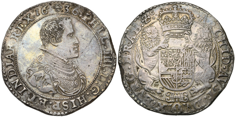 BRABANT, Duché, Philippe IV (1621-1665), AR ducaton, 1636, Bruxelles. Deuxième t...