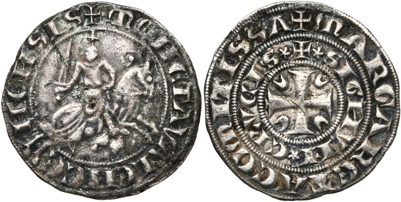 HAINAUT, Comté, Marguerite de Constantinople (1244-1280), AR double esterlin au ...