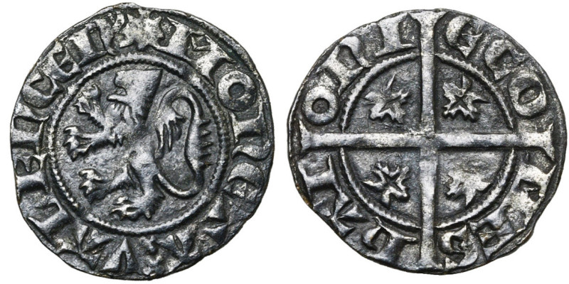 HAINAUT, Comté, Guillaume II (1337-1345), billon noir tiers de gros au lion, 134...