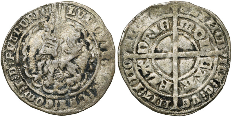 VLAANDEREN, Graafschap, Lodewijk van Male (1346-1384), AR groot, 2e uitgifte (13...