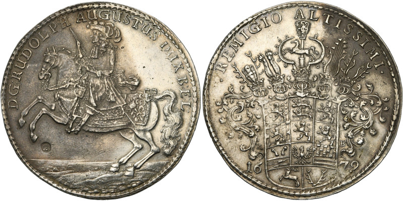 ALLEMAGNE, BRUNSWICK-WOLFENBÜTTEL, Rudolf August (1666-1685), AR double Taler, 1...