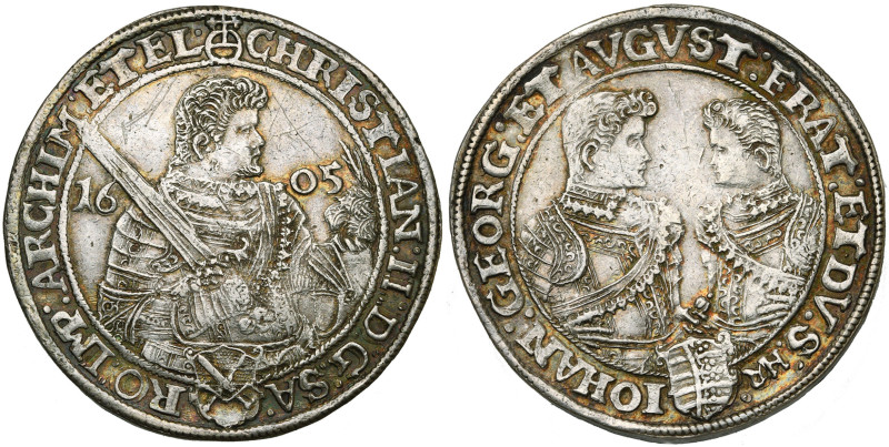 ALLEMAGNE, SAXE, Christian II, Johann Georg Ier et August (1591-1611), AR Taler,...