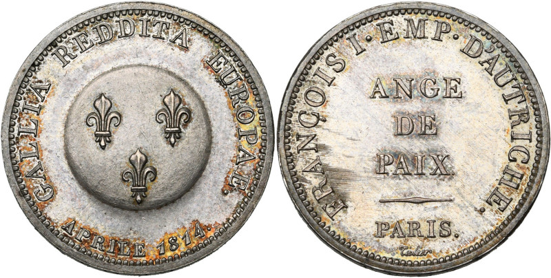 FRANCE, Louis XVIII, première restauration (1814-1815), AR module de 2 francs, 1...