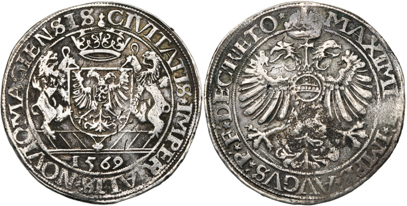 NEDERLAND, NIJMEGEN, Stad, AR arendrijksdaalder, 1569. Met titel van Maximiliaan...