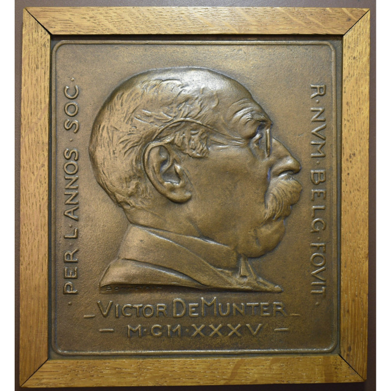 BELGIQUE, AE médaille, 1935, Bonnetain. Victor De Munter, membre de la Société R...