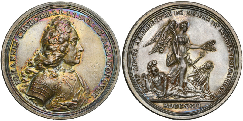 GRANDE-BRETAGNE, AR médaille, 1722, G. Vestner. Mort de John Churchill, duc de M...