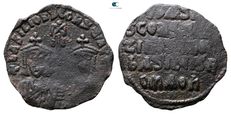 Basil I the Macedonian, with Constantine AD 867-886. Constantinople
Follis or 4...