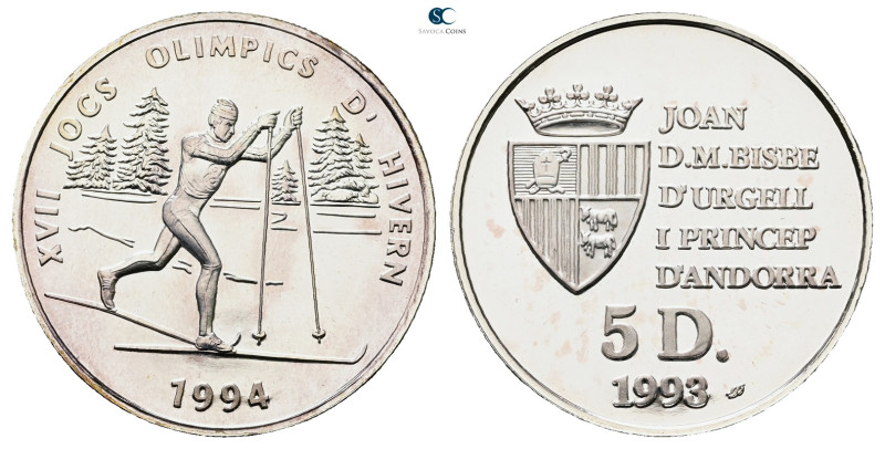 Andorra. AD 1993. Olympic Games
5 Dinars 1993

 mm, 10,0 g



Proof