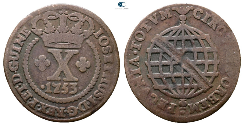 Brazil. AD 1753. 
10 Reis

 mm, 5,77 g



Very Fine