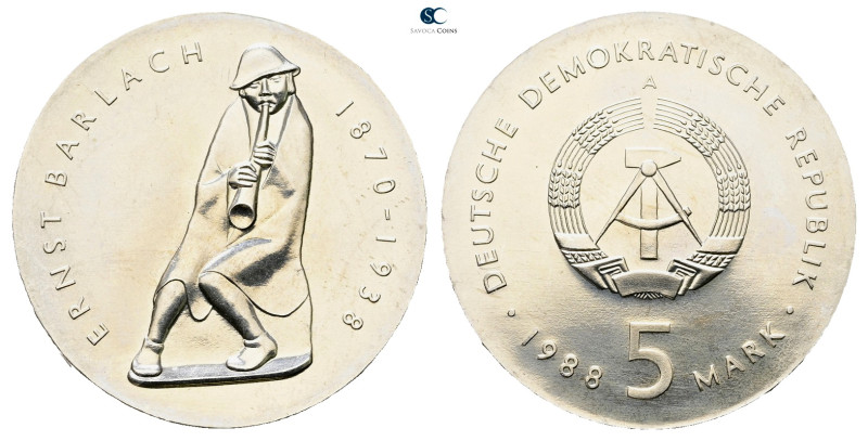 Germany. AD 1988. Ernst Barlach
5 Mark 1988

 mm, 12,2 g



Uncirculated