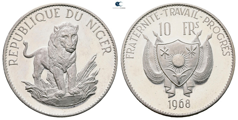 Niger. 1968 BC. 
10 Francs AR

 mm, 20 g



Proof