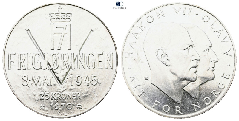 Norway. AD 1945. 
25 Kroner 1970

 mm, 29,27 g



Uncirculated