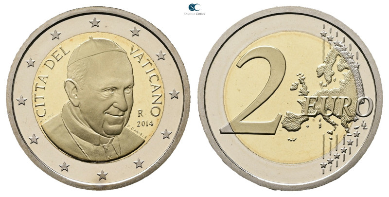 Papal States (Vatican). AD 2014. 
2 Euro 2014

 mm, 8,5 g



Proof