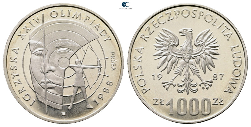 Poland. AD 1987. Olympic Games Seoul
1000 Zloty 1987 Pattern

 mm, 16,5 g

...