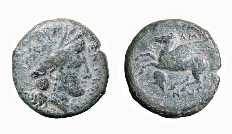 SICILIA - ENTELLA (circa 342 a.C.) LITRA - D/Testa di Demetra a d. che indossa u...