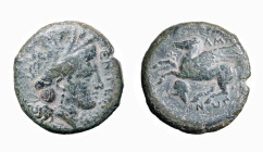 SICILIA - ENTELLA (circa 342 a.C.) LITRA - D/Testa di Demetra a d. che indossa una corona di spighe di grano, davanti la legenda ENTEA R/Pegaso in vol...