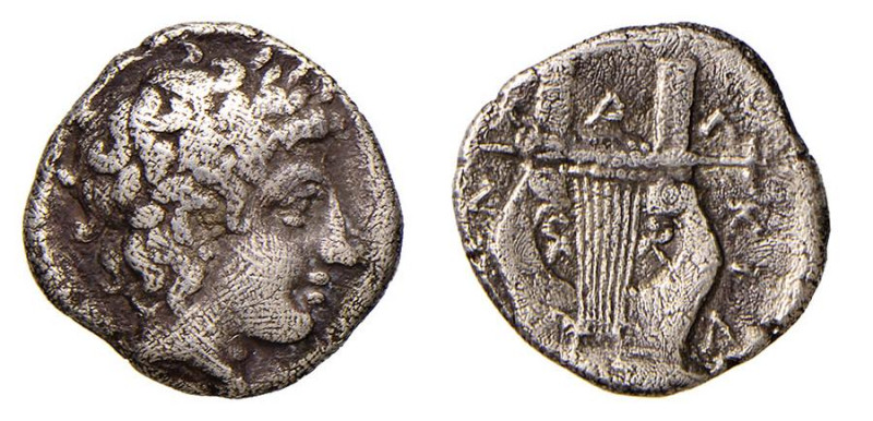 MACEDONIA - OLYNTHOS (circa 425-420 a.C.) TETROBOLO gr.2,2 - D/Entro cerchio per...