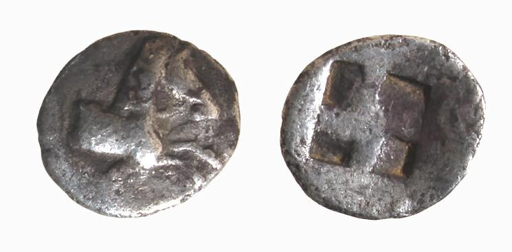 MACEDONIA - SERMYLA (500-480 a.C.) DIOBOLO gr.1,1 - D/Protome equina a d. R/Quad...