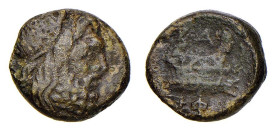 MACEDONIA - Zecca incerta - PHILIPPO V (220-180 a.C.) AE 15 - D/Testa di Poseidone a d. R/Prora di nave a d. - Ae - Sng.Cop.1247 BB