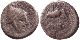 PONTUS - AMISOS (85-65 a.C.) AE-23 - D/Testa di Perseo a d. con berretto phrygian R/Cavallo a s. sotto AMISOV - Ae - Sear 3639 qBB