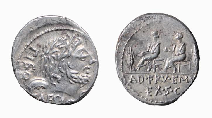 CALPURNIA (100 a.C.) L. Calpurnius Piso Caesoninus e Q. Servilius Caepio - DENAR...