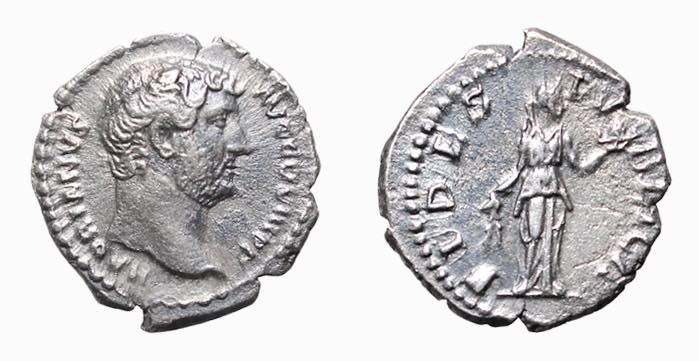 ADRIANO (117-138) DENARIO - D/Testa laureata a d. HADRIANVS AVG COS III P P R/La...