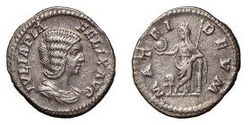 GIULIA DOMNA - Moglie di Settimio Severo (†217) DENARIO - D/Busto drappeggiato a d. IVLIA PIA FELIX AVG R/Cibele a s. si appoggia ad una colonna e tie...