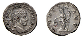 CARACALLA (196-217) DENARIO - D/Testa laureata a d. ANTONINVS PIVS AVG BRIT R/La dea Moneta in piedi a s. con bilancia e cornucopia. MONETA AVG - Ar -...