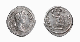 CARACALLA (196-217) DENARIO - D/Busto drappeggiato e laureato a d. ANTONINVS PIVS AVG R/La Vittoria con coroncina andante a d. VICT PART MAX - Ar - RI...