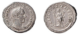 MACRINO (217-218) DENARIO - D/Busto laureato e corazzato a d. IMP C M OPEL SEV MACRINVS AVG R/La Felicitas in piedi a s. con caduceo e cornucopia FELI...