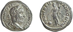MACRINO (217-218) DENARIO - D/Busto laureato e paludato a d. IMP C M OPEL SEV MACRINVS AVG R/La Providentia stante a s. con cornucopia e asta, ai suoi...