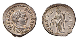 ELIOGABALO (218-222) DENARIO - D/Busto drappeggiato e laureato a d. IMP ANTONINVS AVG R/L'Aequitas stante a s. con stadera e cornucopia CONSVL .II. PP...