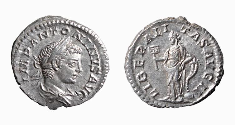 ELIOGABALO (218-222) DENARIO - D/Busto drappeggiato e laureato a d. IMP ANTONINV...