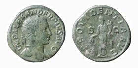 ALESSANDRO SEVERO (222-235) SESTERZIO gr.21,8 - D/Busto laureato a d. drappeggiato sulla spalla sinistra IMP ALEXAN-DER PIVS AVG R/La Providentia in p...