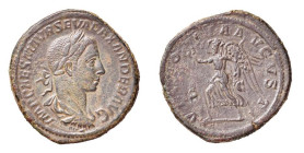 ALESSANDRO SEVERO (222-235) SESTERZIO gr.24,5 - D/Busto drappeggiato e laureato a d. IMP CAES M AVR SEV ALEXANDER AVG R/La Vittoria andante a s. con c...