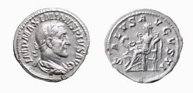 MASSIMINO I (235-238) DENARIO - D/Busto laureato a d. IMP MAXIMINVS PIVS AVG R/La Salus seduta a s. nutre il serpente SALVS AVGVSTI - Ar - RIC.14 - C....