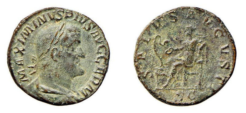 MASSIMINO I (235-238) SESTERZIO gr.17,6 - D/Testa laureata a d. MAXIMINVS PIVS A...