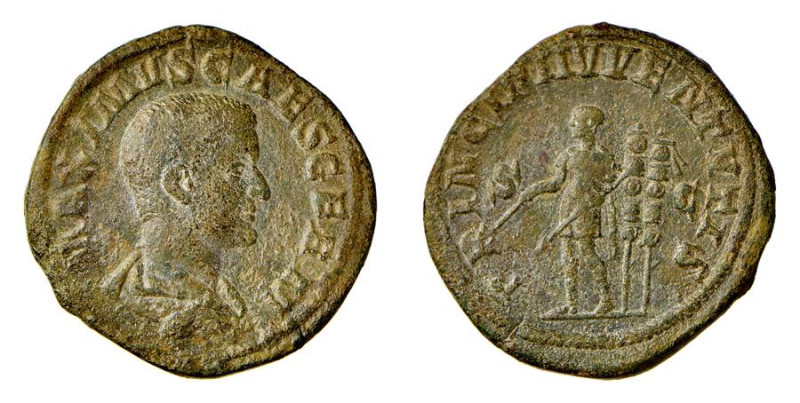 MASSIMO Cesare (235-238) SESTERZIO gr.21,5 - D/Busto drappeggiato a d. MAXIMVS C...