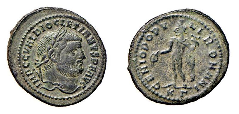 DIOCLEZIANO (284-305) FOLLIS - Zecca Cyzico - D/Busto laureato a d. IMP C C VAL ...