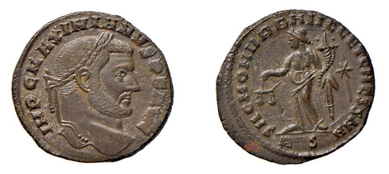 MASSIMIANO ERCOLE (285-305) FOLLIS - Zecca Roma - D/Busto laureto a d. IMPC MAXI...