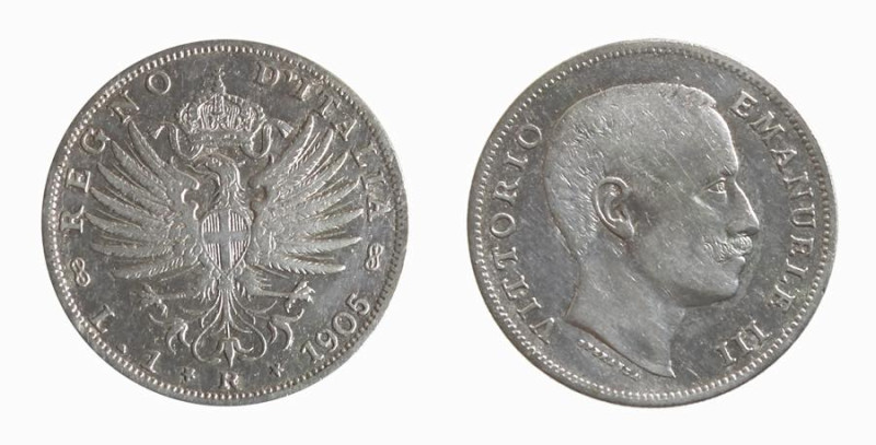 REGNO D'ITALIA - VITTORIO EMANUELE III (1900-1943) LIRA - Anno 1905 - Aquila Sab...