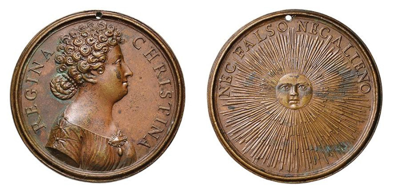 ROMA - CRISTINA DI SVEZIA (1632-1654) MEDAGLIA AE - ANNO 1681 - D/Busto della re...